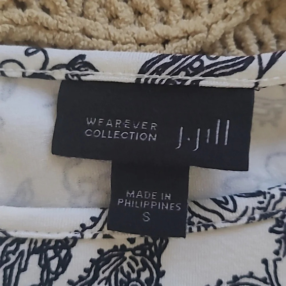J. Jill Wearever White & Black T-Shirt Dress - Size Sm - Picture 4 of 7